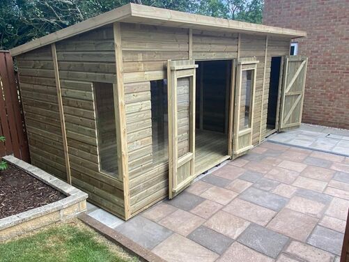 #SHP005 18x8 Pent Combi Summer House