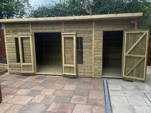 #SHP005 18x8 Pent Combi Summer House