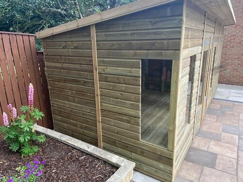#SHP005 18x8 Pent Combi Summer House