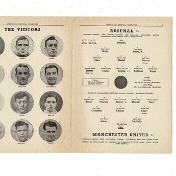 1952/53 Arsenal v Manchester United Football Programme