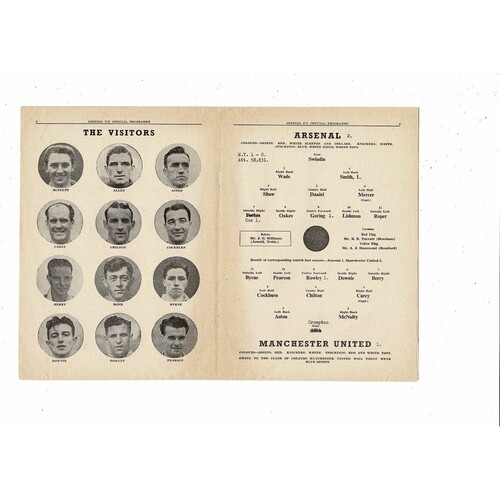 1952/53 Arsenal v Newcastle United Football Programme