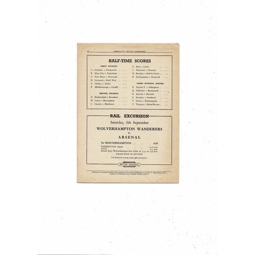 1952/53 Arsenal v Newcastle United Football Programme