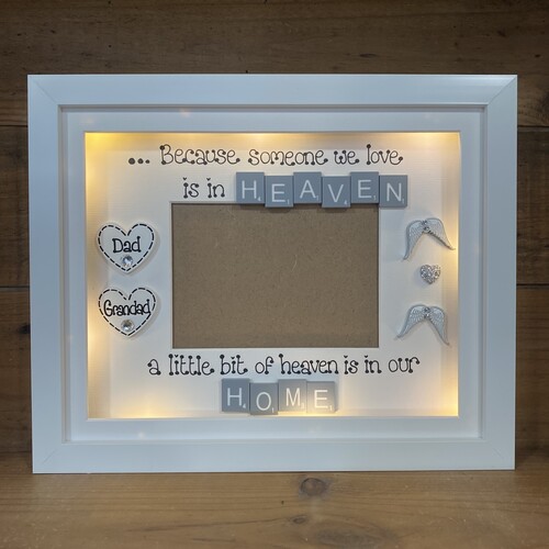 Customised Memorial Photo Frame | Memorial Picture Frame | Photo Frame with Scrabble Tiles