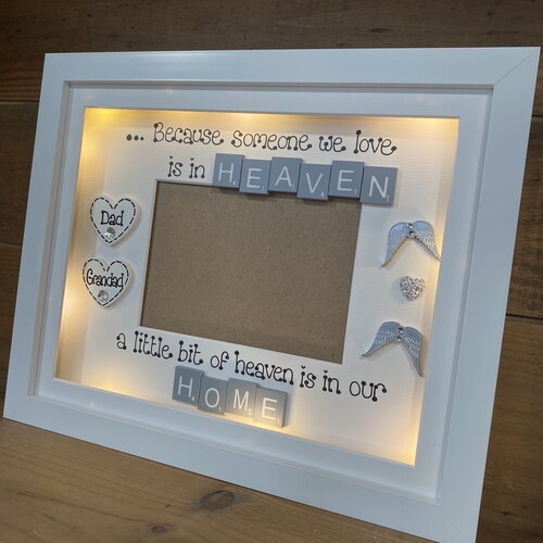 Customised Memorial Photo Frame | Memorial Picture Frame | Photo Frame with Scrabble Tiles