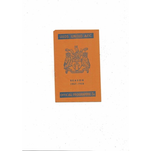1957/58 Leeds United v Arsenal Football Programme March