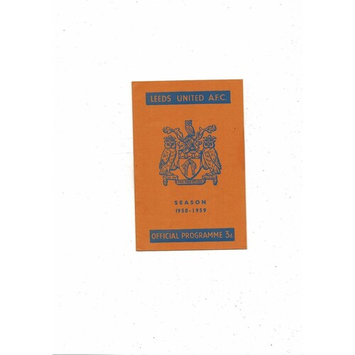 1958/59 Leeds United v Newcastle United Football Programme