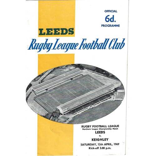 1968/69 Leeds v Keighley (12/04/1969) Rugby League Programme