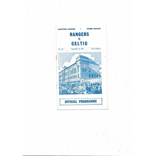 Rangers Football Programmes