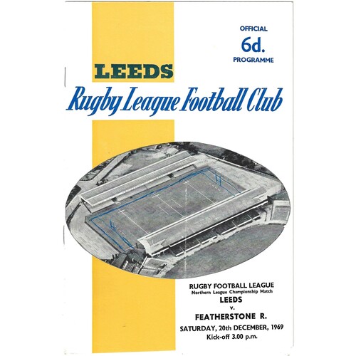 1969/70 Leeds v Featherstone Rovers (20/12/1969) Rugby League Programme