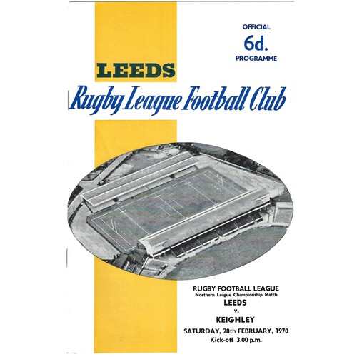 1969/70 Leeds v Keighley (28/02/1970) Rugby League Programme