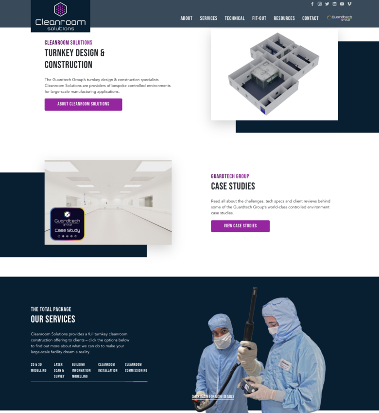 Guardtech Group launch new Cleanroom Solutions website