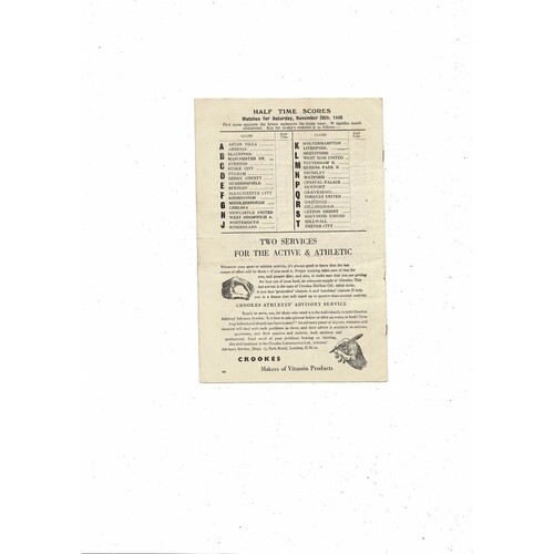 1949/50 Charlton Athletic v Bolton Wanderers Football Programme