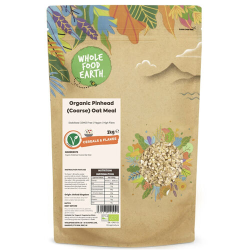 Pinhead (Coarse) Oat Meal - Organic by Wholefood Earth