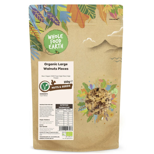 Large Walnuts Pieces - Organic by Wholefood Earth
