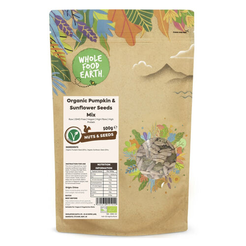Pumpkin & Sunflower Seeds Mix- Organic by Wholefood Earth 500g