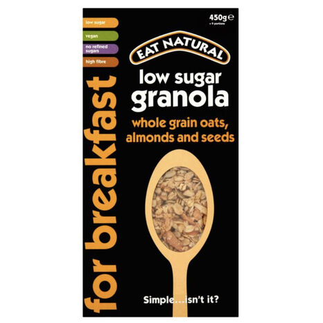 Eat Natural Low Sugar Granola Wholegrain Oats, Almonds & Seeds 450g