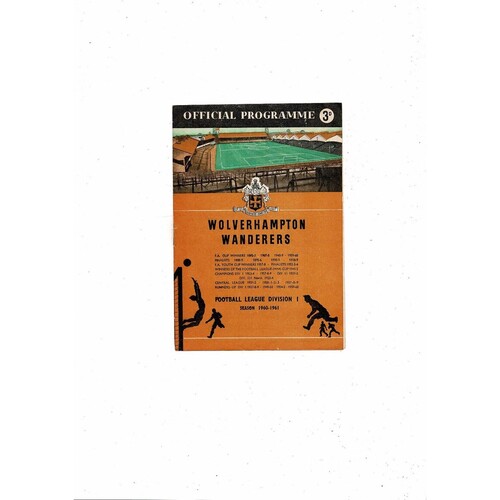 Wolves v West Bromwich Albion Central League Football Programme 1960/61