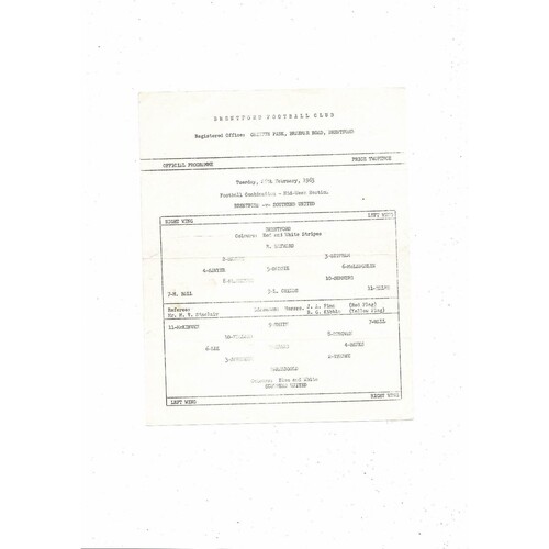 Reserves Football Programmes