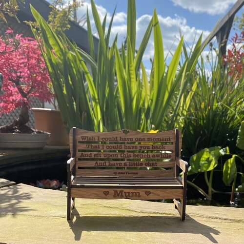 Oak Decorative Memorial Bench