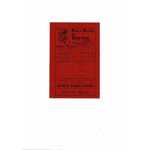 1949/50 Brentford v Plymouth Argyle Football Programme