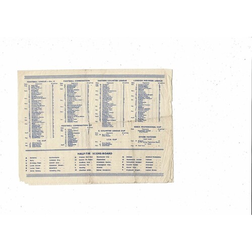 1950/51 West Ham United v Hull City Football Programme