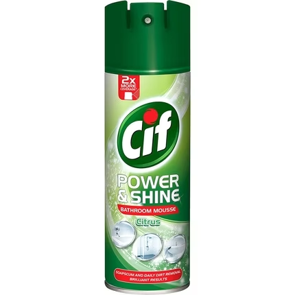 Cif Power & Shine Citrus Soap Scum & Daily Dirt Removal Mousse Bathroom Cleaner