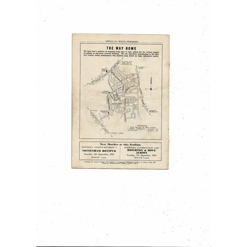 1954/55 Arsenal v Everton Football Programme