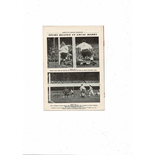 1954/55 Arsenal v Manchester City Football Programme