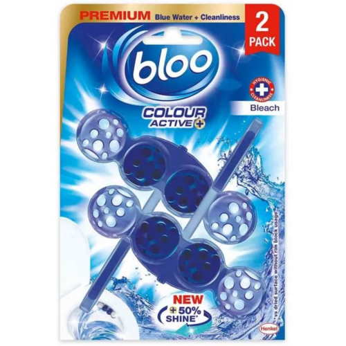 Bloo Colour Active Bleach Toilet Rim Block 2x50g