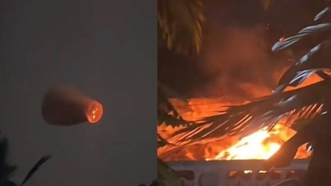 புகைக் கூண்டால் தீப்பற்றிய வீடு