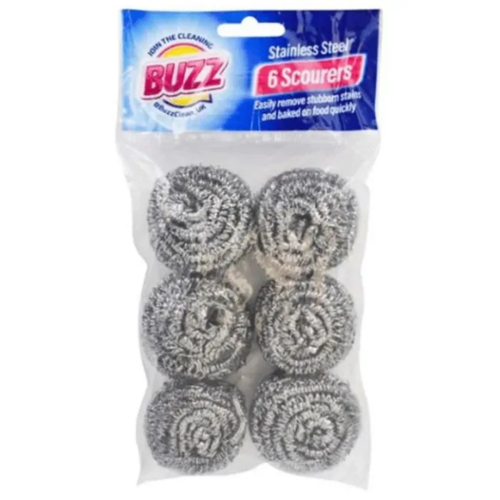 Buzz Stainless Steel Scourers 6packs