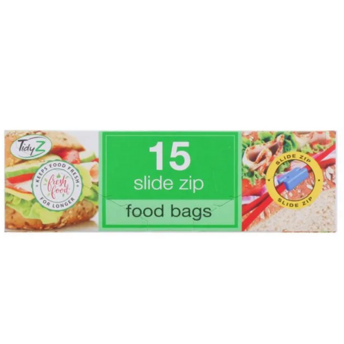 Tidyz Food & Freezer Bags Side Zip 15'S