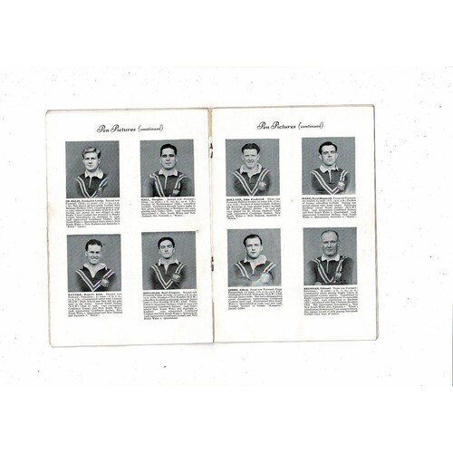 1948 The Australians Rugby League Tour Brochure