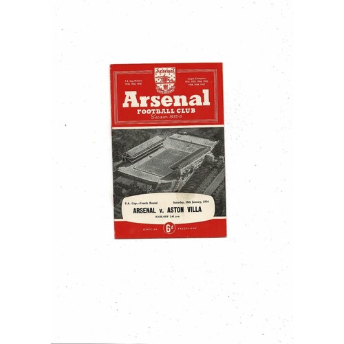 1955/56 Arsenal v Aston Villa FA Cup Football Programme