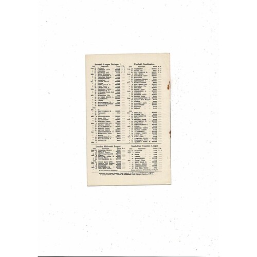 1955/56 Arsenal v Manchester City Football Programme