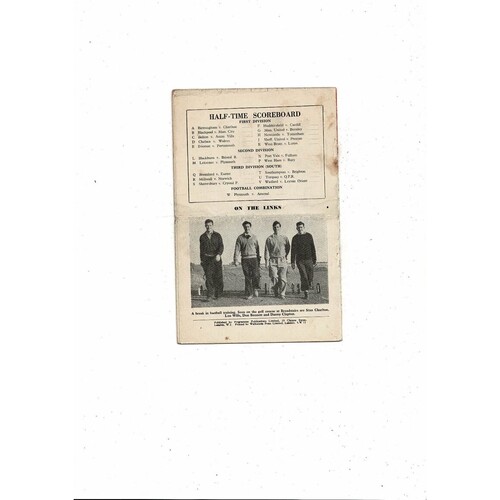 1955/56 Arsenal v Sunderland Football Programme