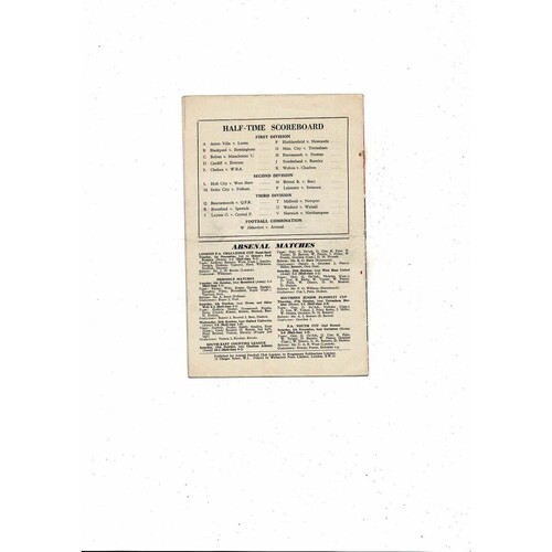 1955/56 Arsenal v Sheffield United Football Programme