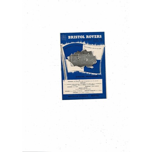 1958/59 Bristol Rovers v Barnsley Football Programme