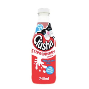 Crusha No Added Sugar Strawberry Flavour Milkshake Mix 740ml
