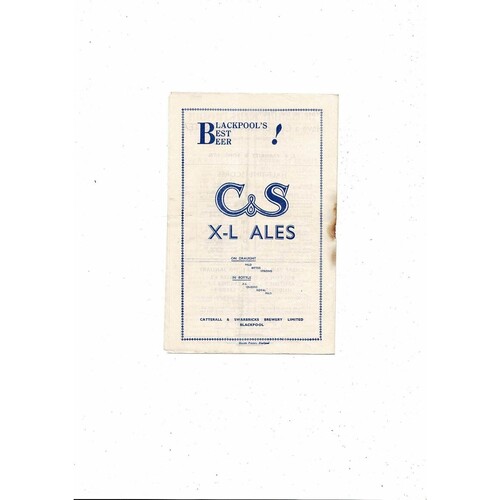 1953/54 Blackpool v Luton FA Cup Football Programme