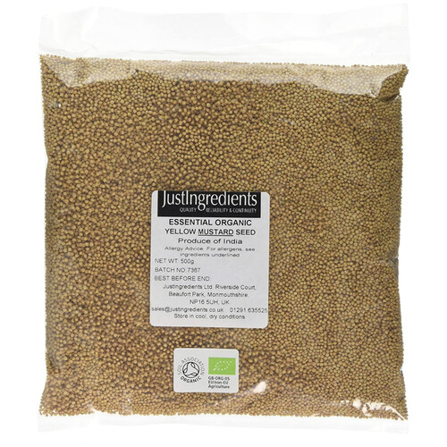 Yellow Mustard Seeds - Organic by JustIngredients Essentials 500g