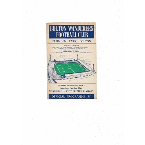 Bolton Wanderers Home Football Programmes