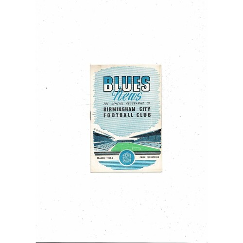 1954/55 Birmingham City v Bolton Wanderers FA Cup Football Programme