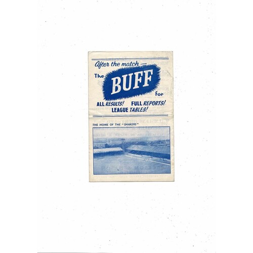 1959/60 Bury v Colchester United Football Programme