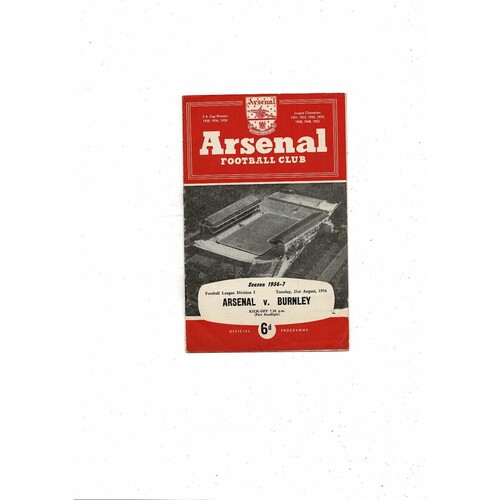 1956/57 Arsenal v Burnley Football Programme