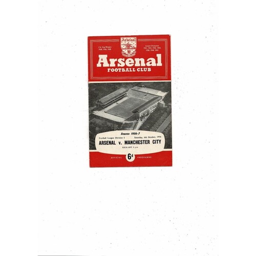 1956/57 Arsenal v Manchester City Football Programme