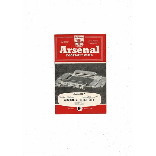 1956/57 Arsenal v Stoke City FA Cup Football Programme