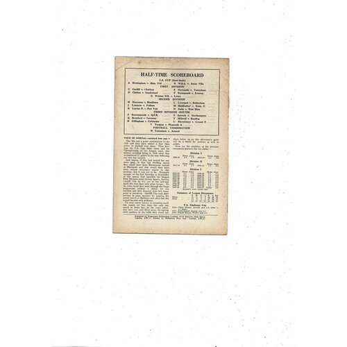 1956/57 Arsenal v Wolves Football Programme