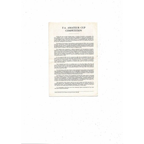 1970/71 Slough Town v Dagenham FA Amateur Cup Semi Final Programme @ Charlton