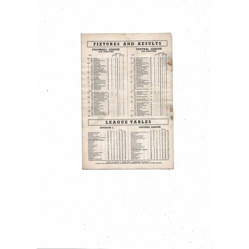 1950/51 Manchester United v Middlesbrough Football Programme